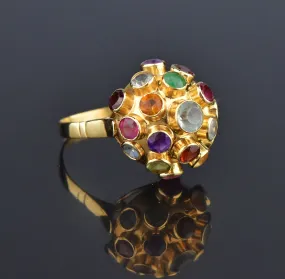 ON HOLD 18K Gold Sputnik Ring, H Stern Aquamarine Garnet Ruby Emerald