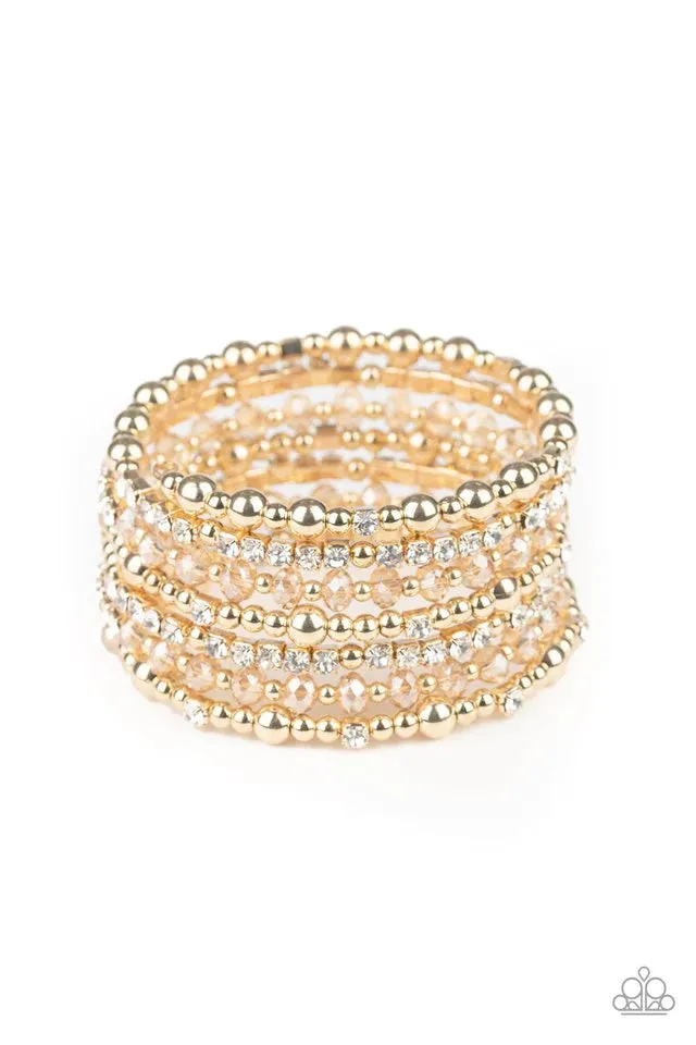 Paparazzi ICE Knowing You Gold Coil Wire Infinity Wrap Style Bracelet