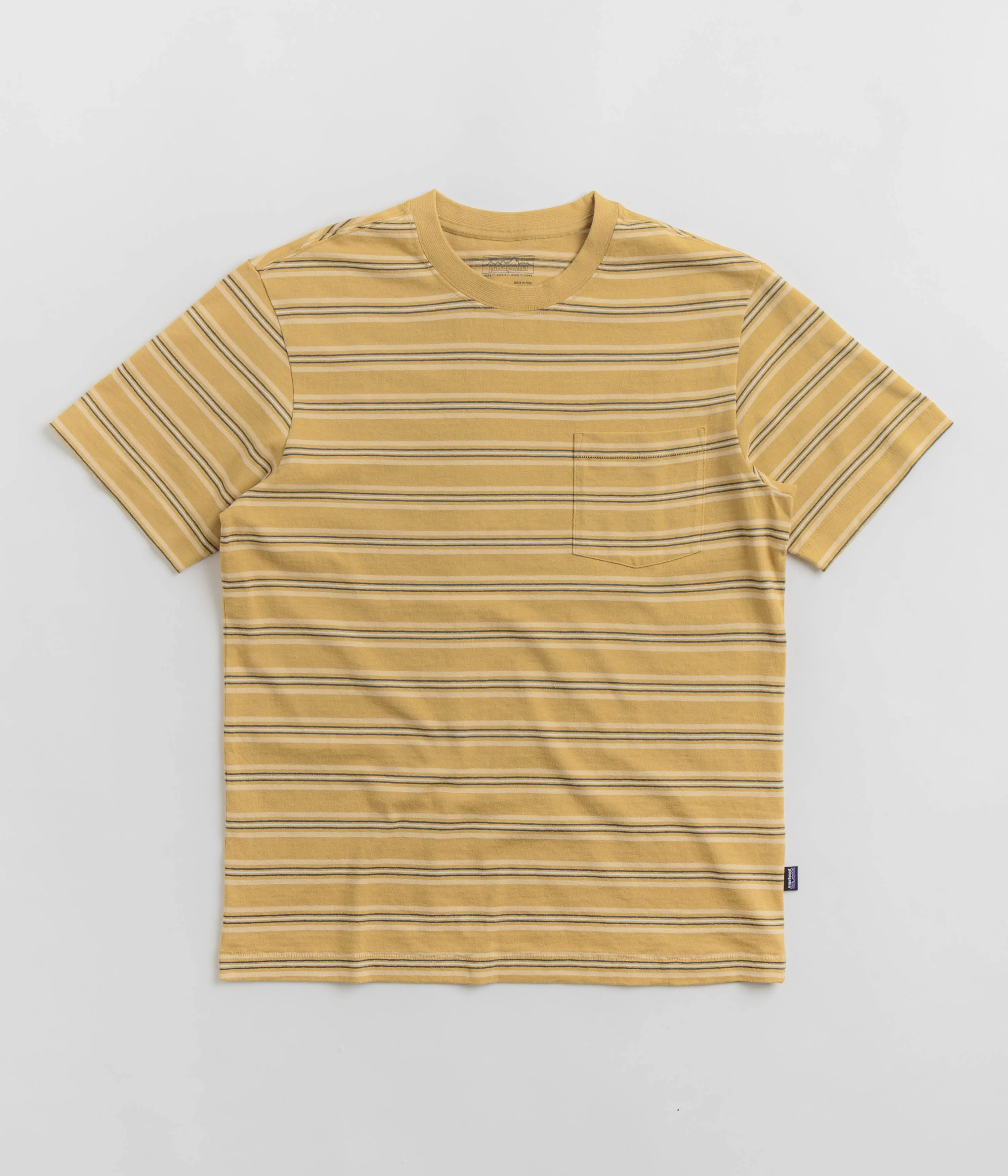 Patagonia Cotton in Conversion Pocket T-Shirt - Found Stripe: Pufferfish Gold