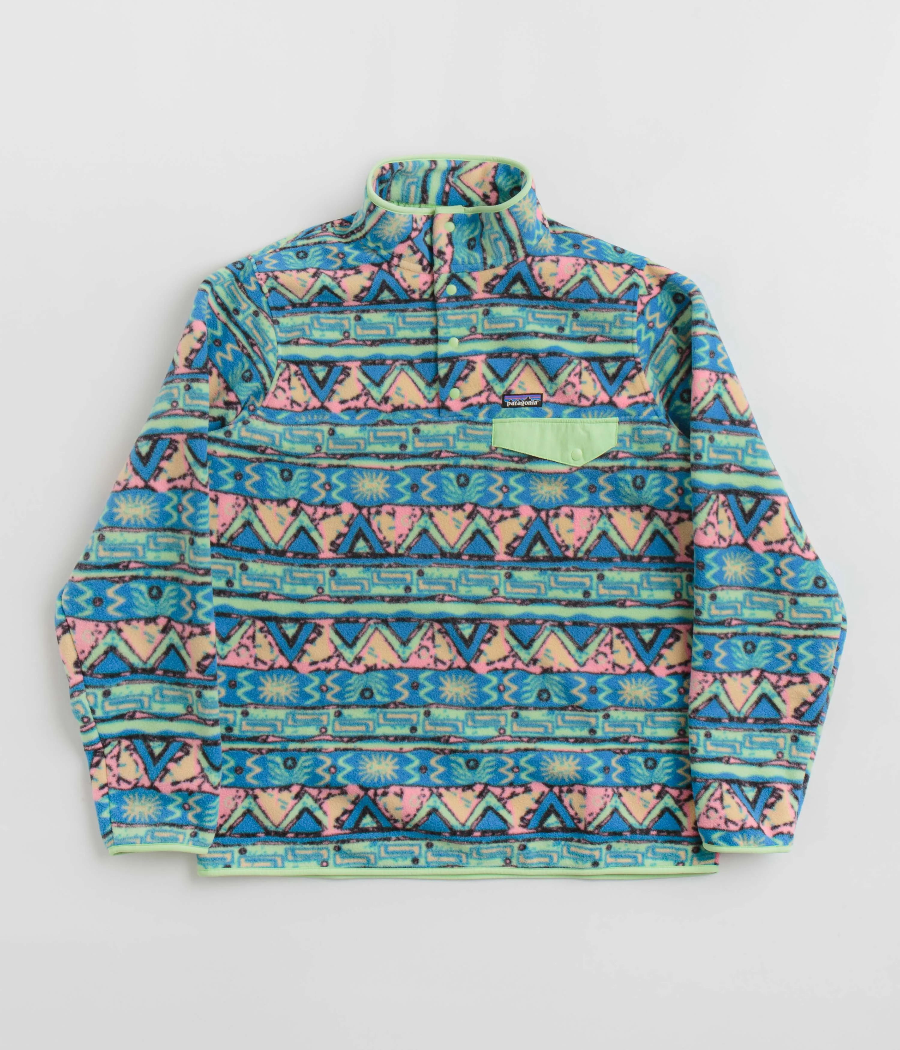 Patagonia Lightweight Synchilla Snap-T Fleece - High Hopes Geo: Salamander Green