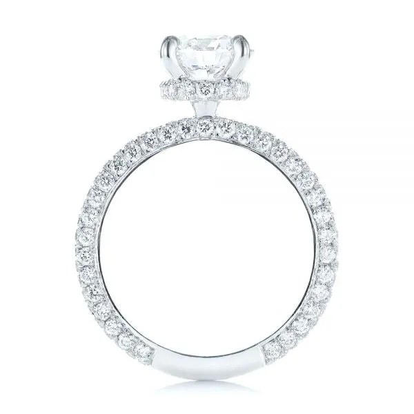 Pave Diamond Hidden Halo Engagement Ring [Setting Only] - EC059