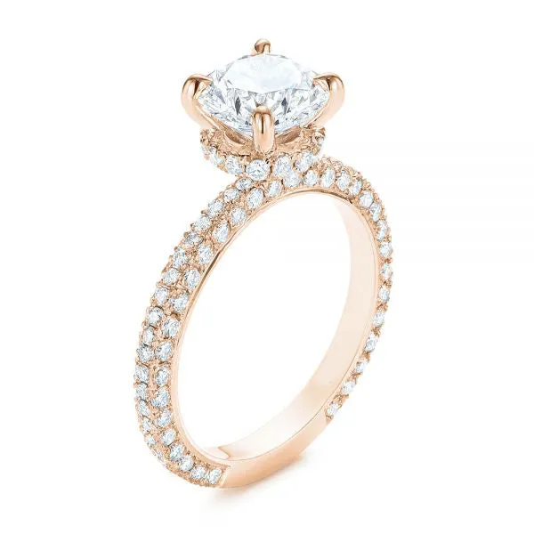 Pave Diamond Hidden Halo Engagement Ring [Setting Only] - EC059