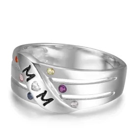 Personalize Birthstone Ring For Mom