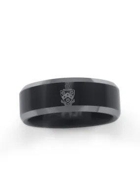 Phi Gamma Delta (FIJI) Black Tungsten Ring