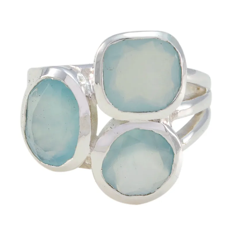 Presentable Gems Aqua Chalcedony Sterling Silver Ring Great Seller