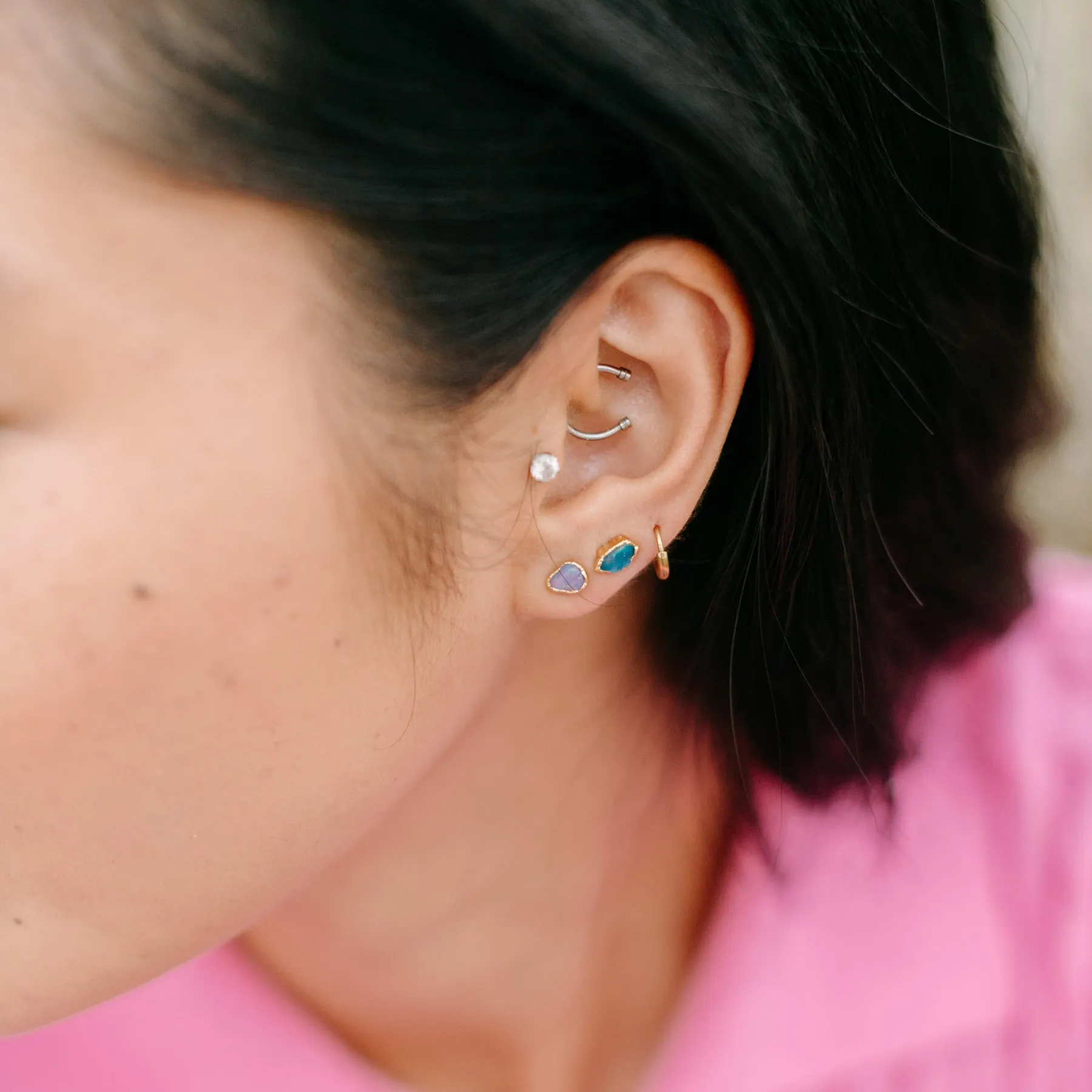 Purple Opal Studs