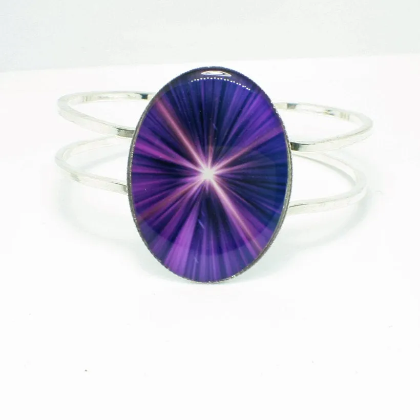 Purple Starburst Cuff Bracelet