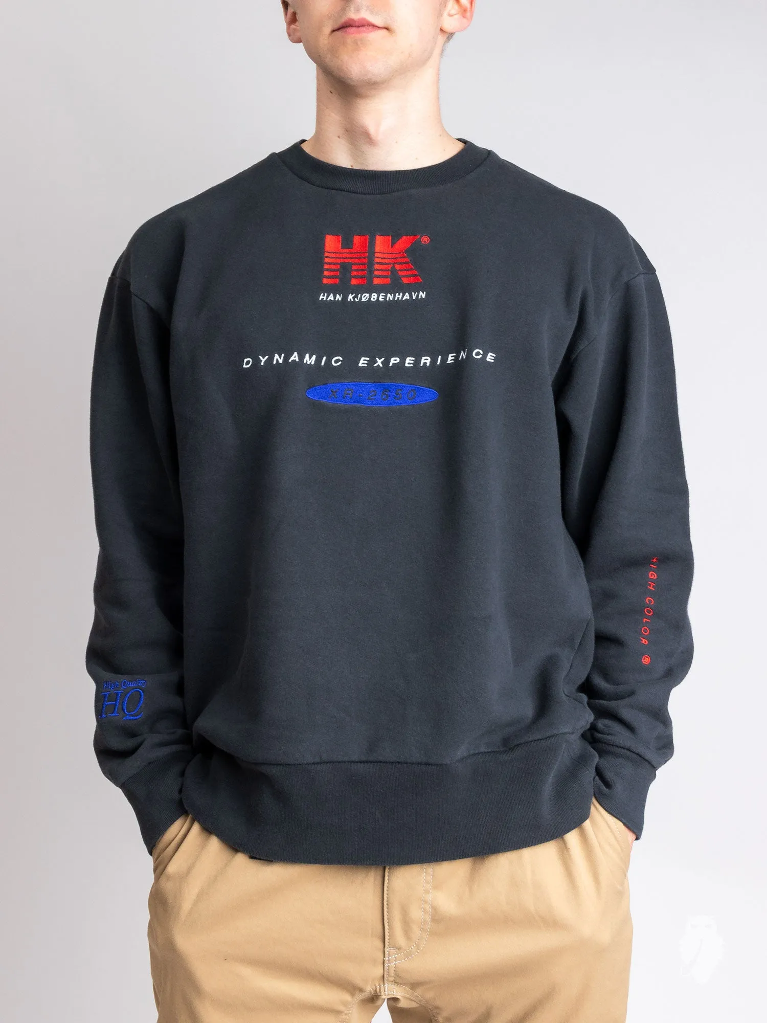 "Dynamic Experience" Crewneck Sweater in Vintage Black