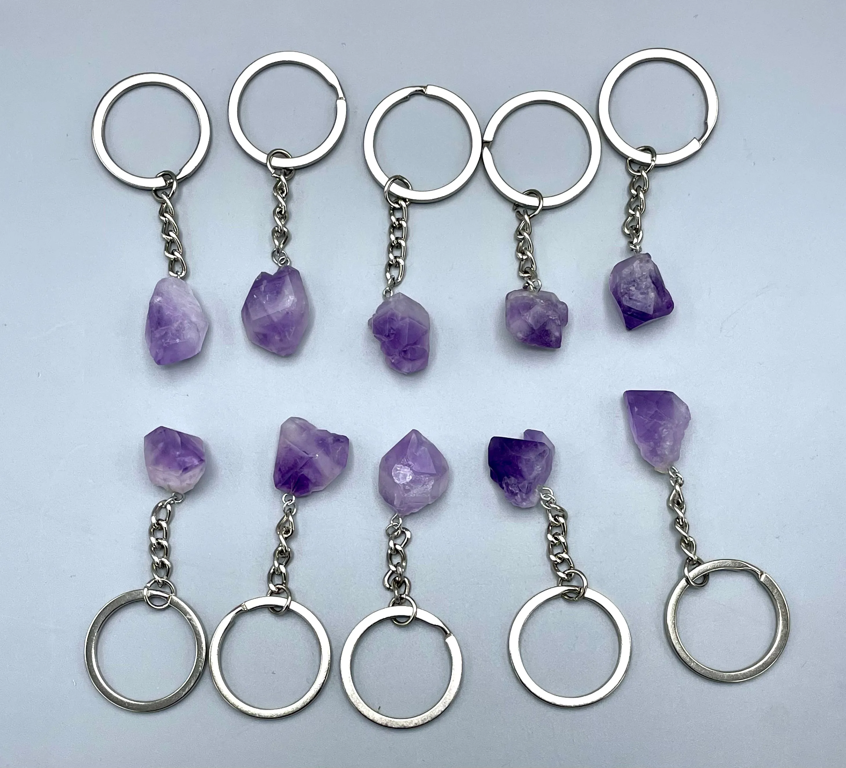 Raw Amethyst Keychain