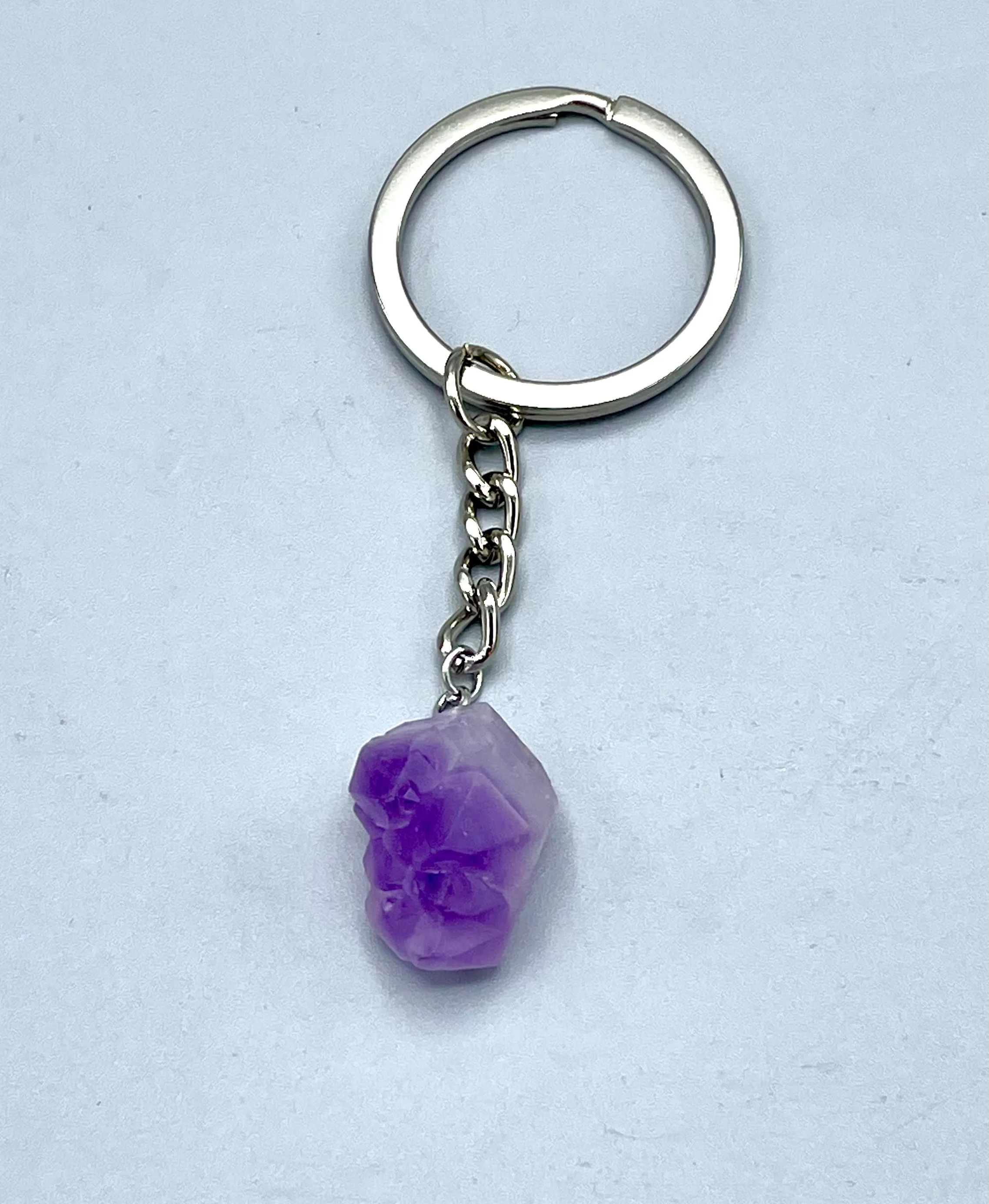 Raw Amethyst Keychain