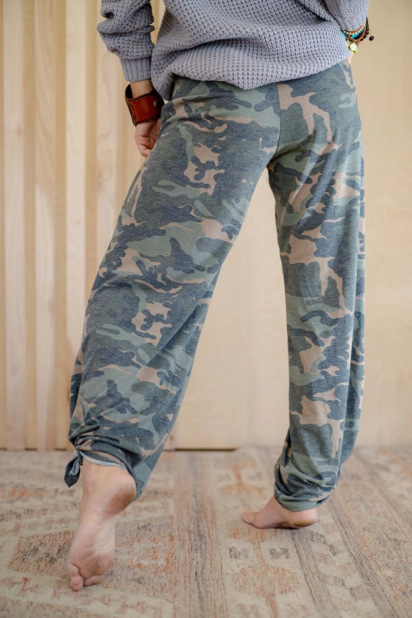 Remy Printed Side Tie Pants - Camo