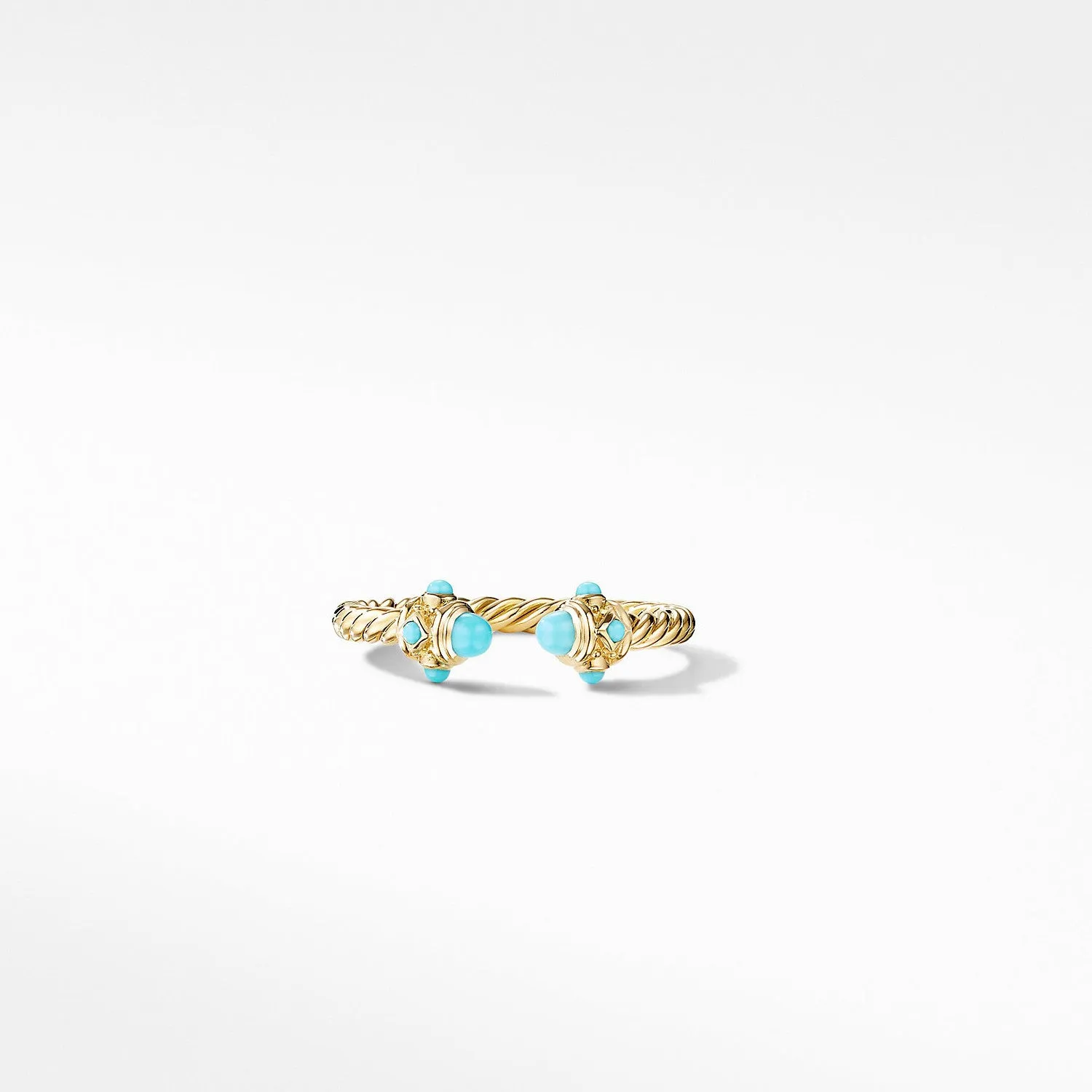 Renaissance Open Ring with Turquoise 18k Yellow Gold