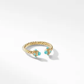 Renaissance Open Ring with Turquoise 18k Yellow Gold