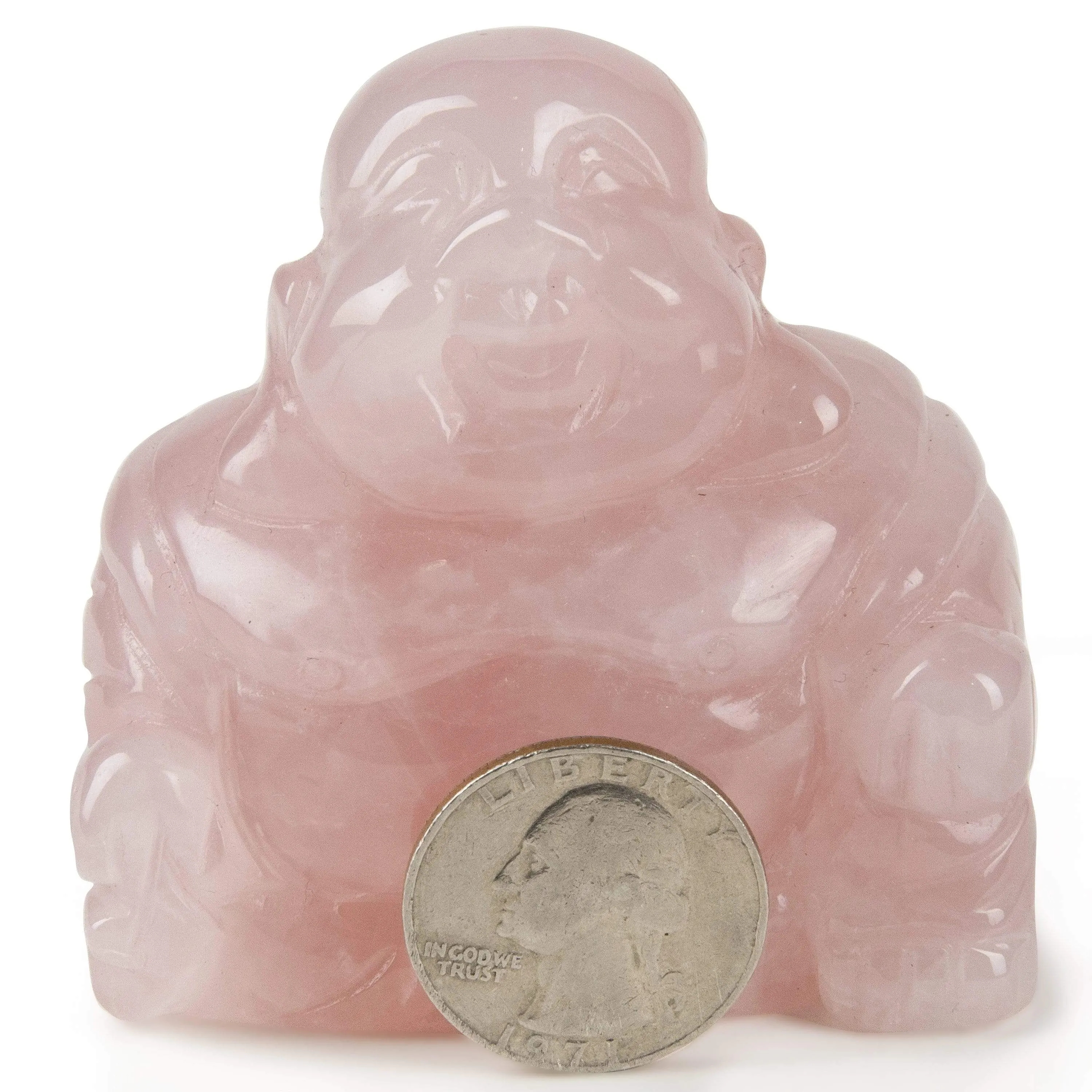 Rose Quartz Budha 2.5 Gemstone Carving