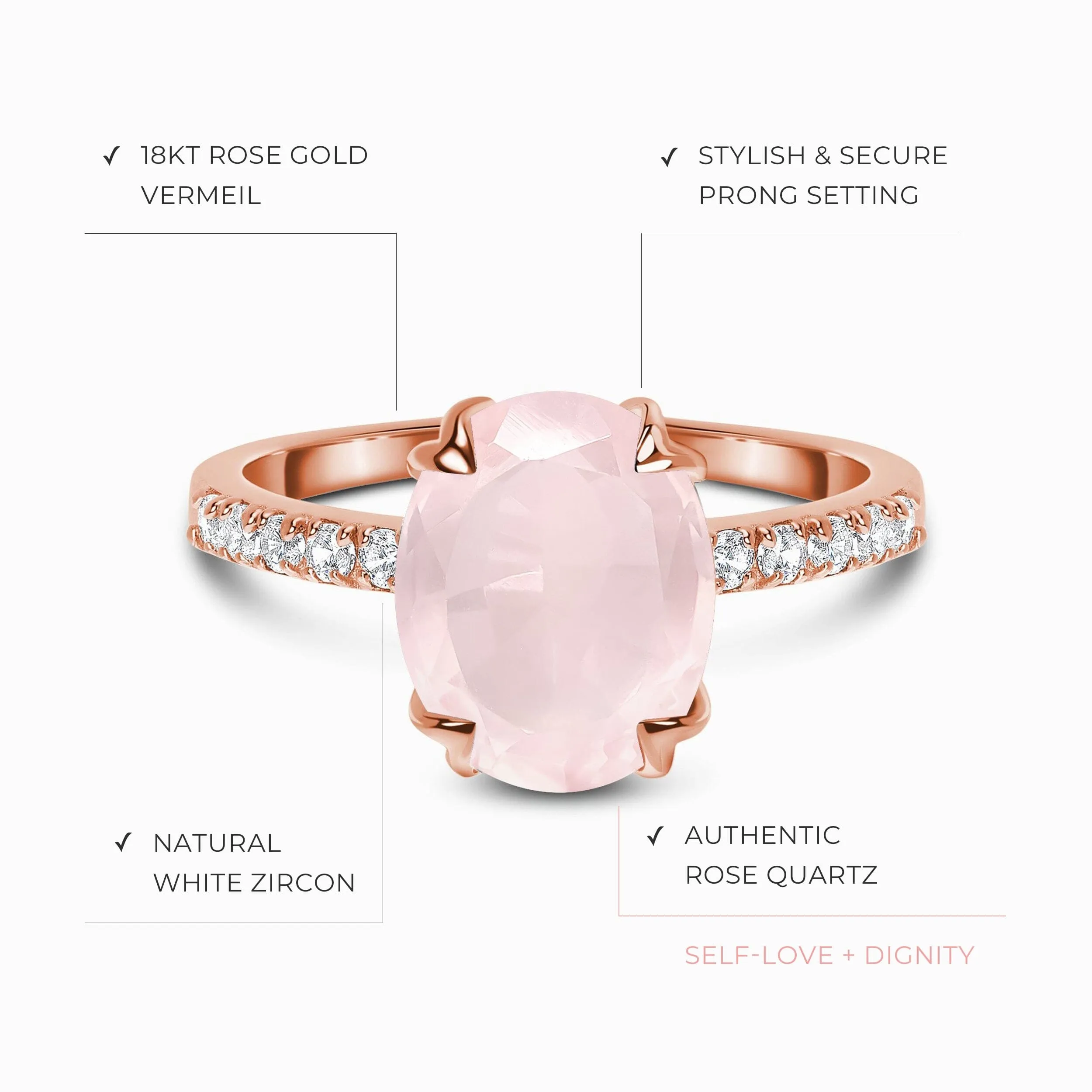 Rose Quartz Ring - Harlow