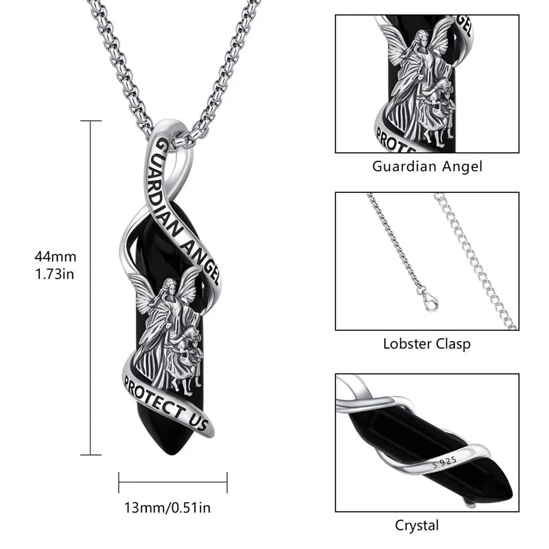 Saint Michael Necklace 925 Sterling Silver Pendant Crystal Catholic Religion Protection Jewelry Gifts for Women Men