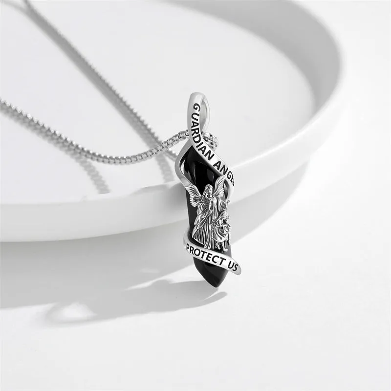 Saint Michael Necklace 925 Sterling Silver Pendant Crystal Catholic Religion Protection Jewelry Gifts for Women Men