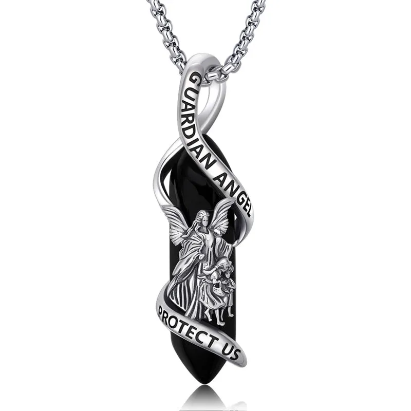 Saint Michael Necklace 925 Sterling Silver Pendant Crystal Catholic Religion Protection Jewelry Gifts for Women Men