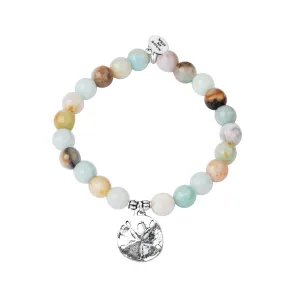 Sand Dollar | Stone Beaded Charm Bracelet | Amazonite