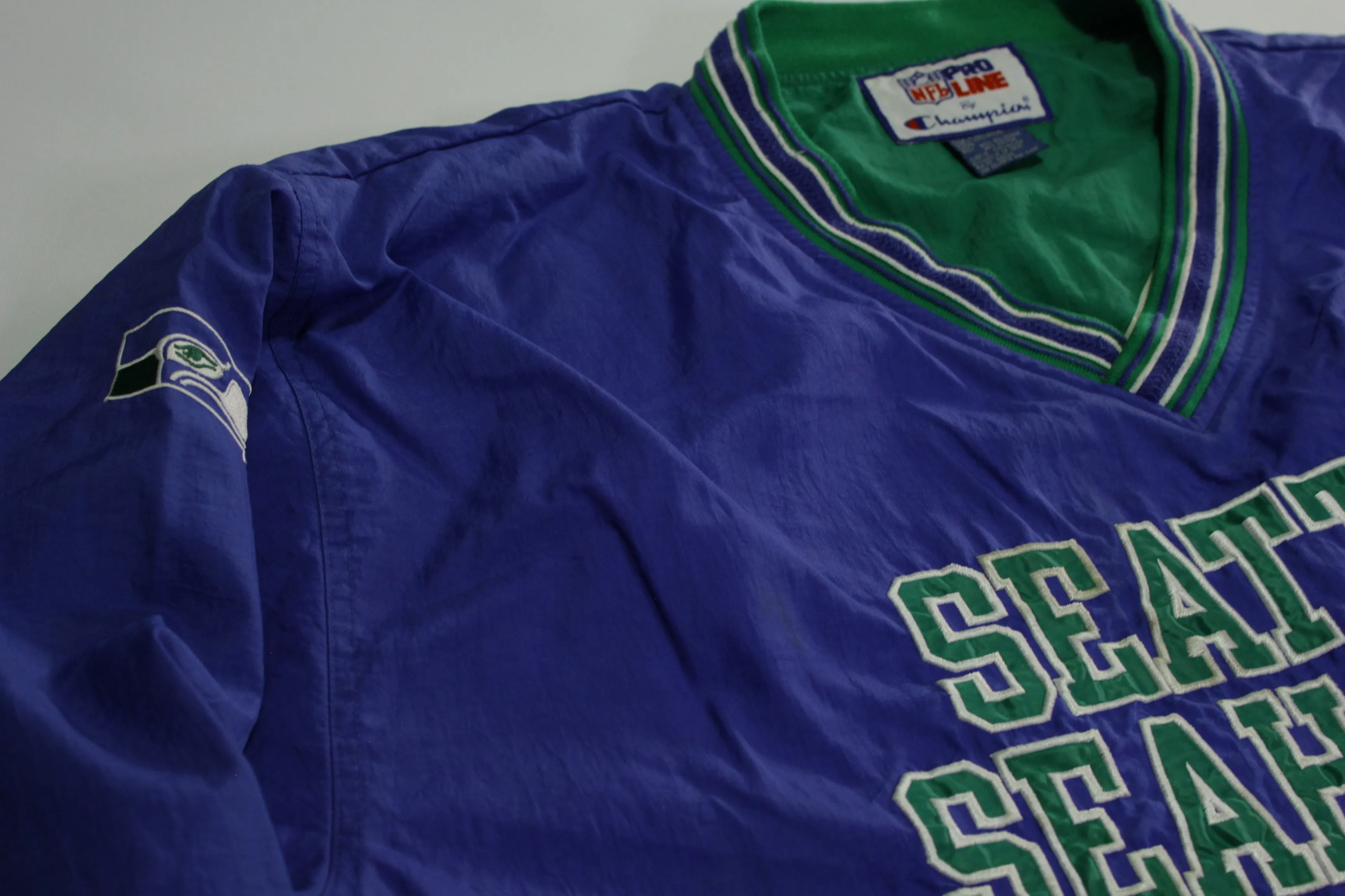 Seattle Seahawks Vintage 90's Pro Line Champion Pullover Windbreaker Jacket