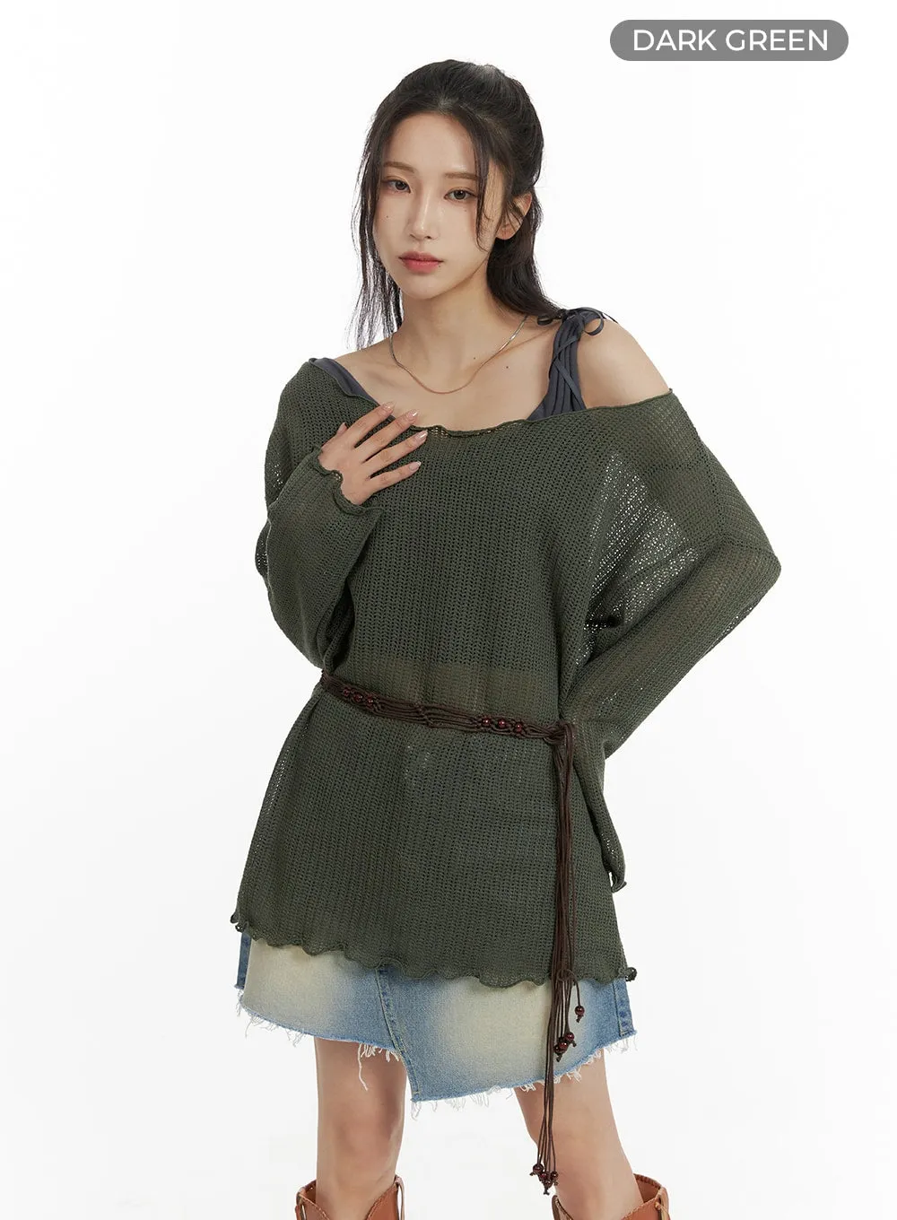 Sheer Oversized Knit Top CM405