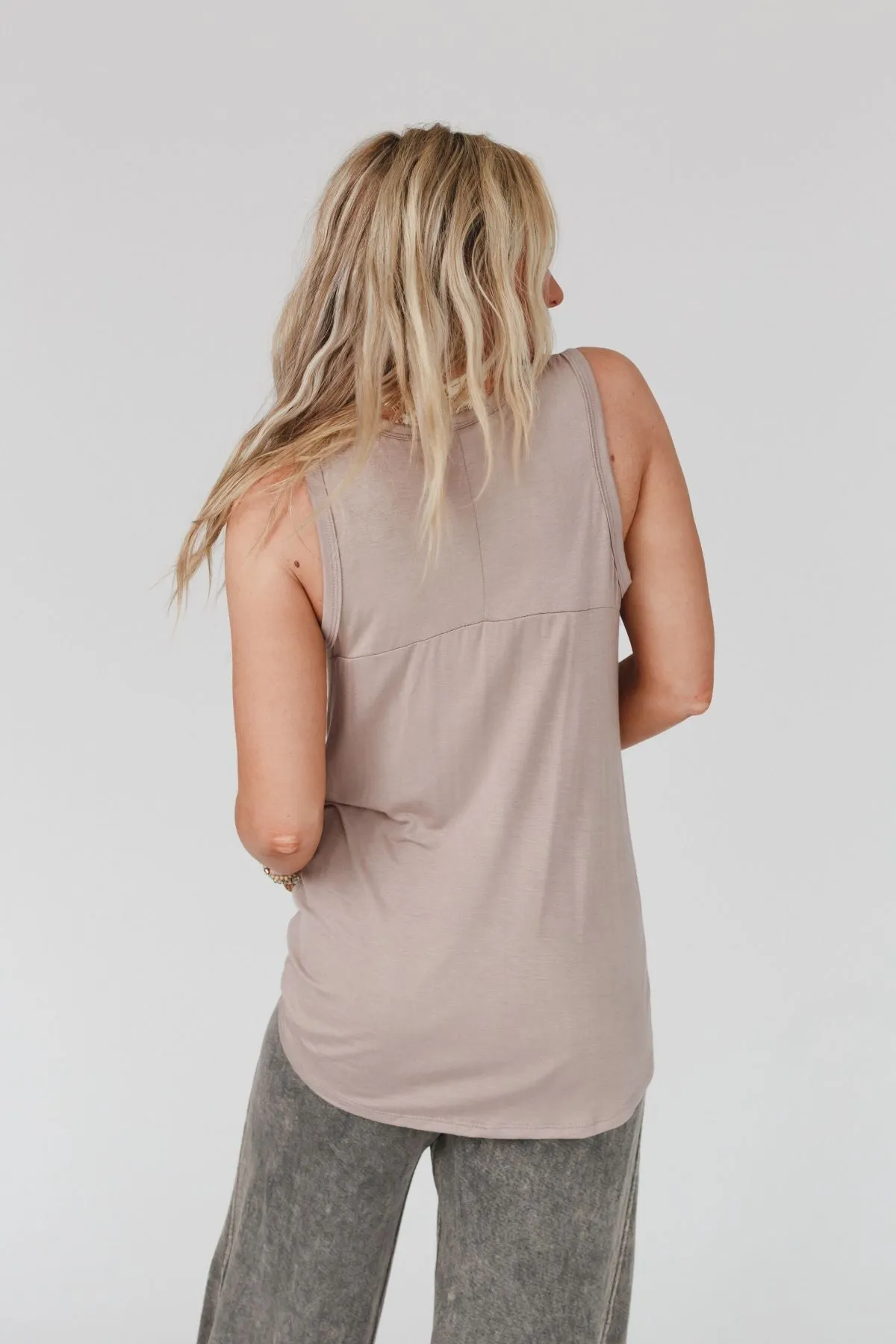 Shelli Scoop Neck Tank Top - Dark Mocha