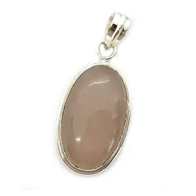 Siam Rose Quartz Oval Pendant