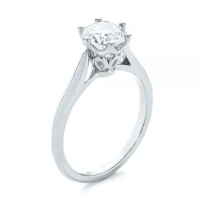 Six Prong Center Crown Solitaire Diamond Engagement Ring [Setting Only] - EC039