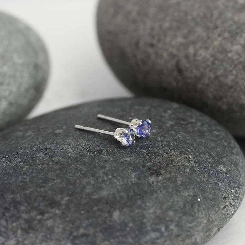 Tanzanite Mini Stud Earrings