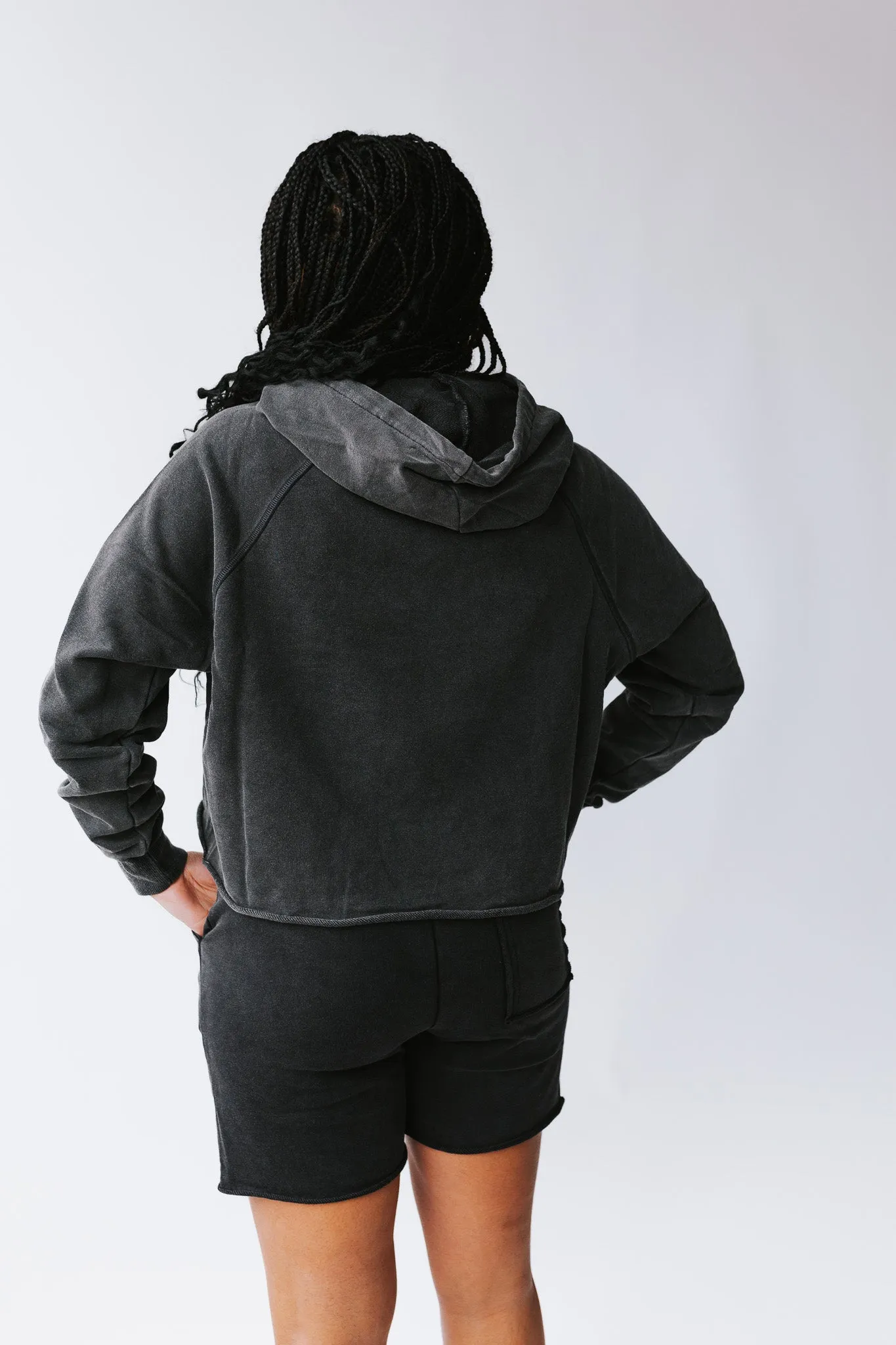 The Hansel Cropped Hoodie in Black