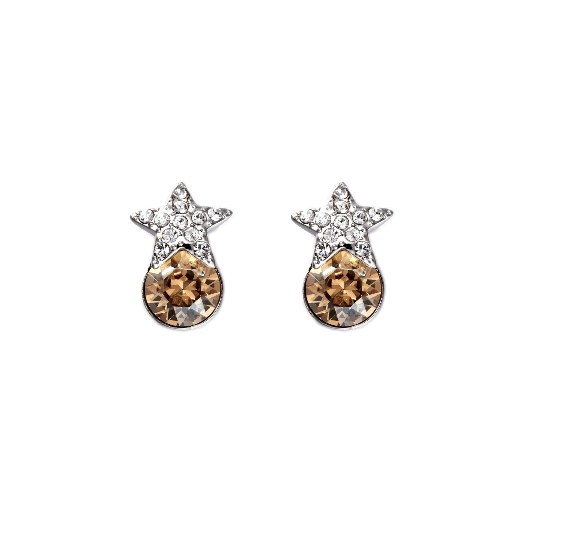 The stylish cetrine little star earring