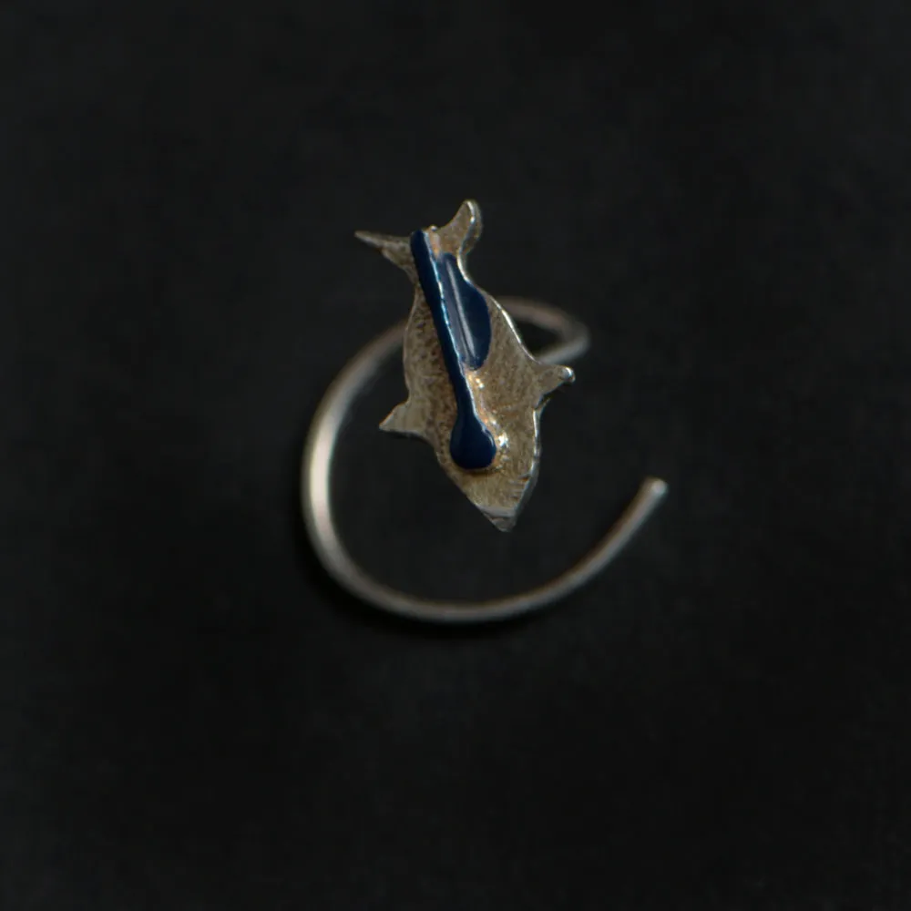 Tiny Fish Sterling Silver Nose Pin