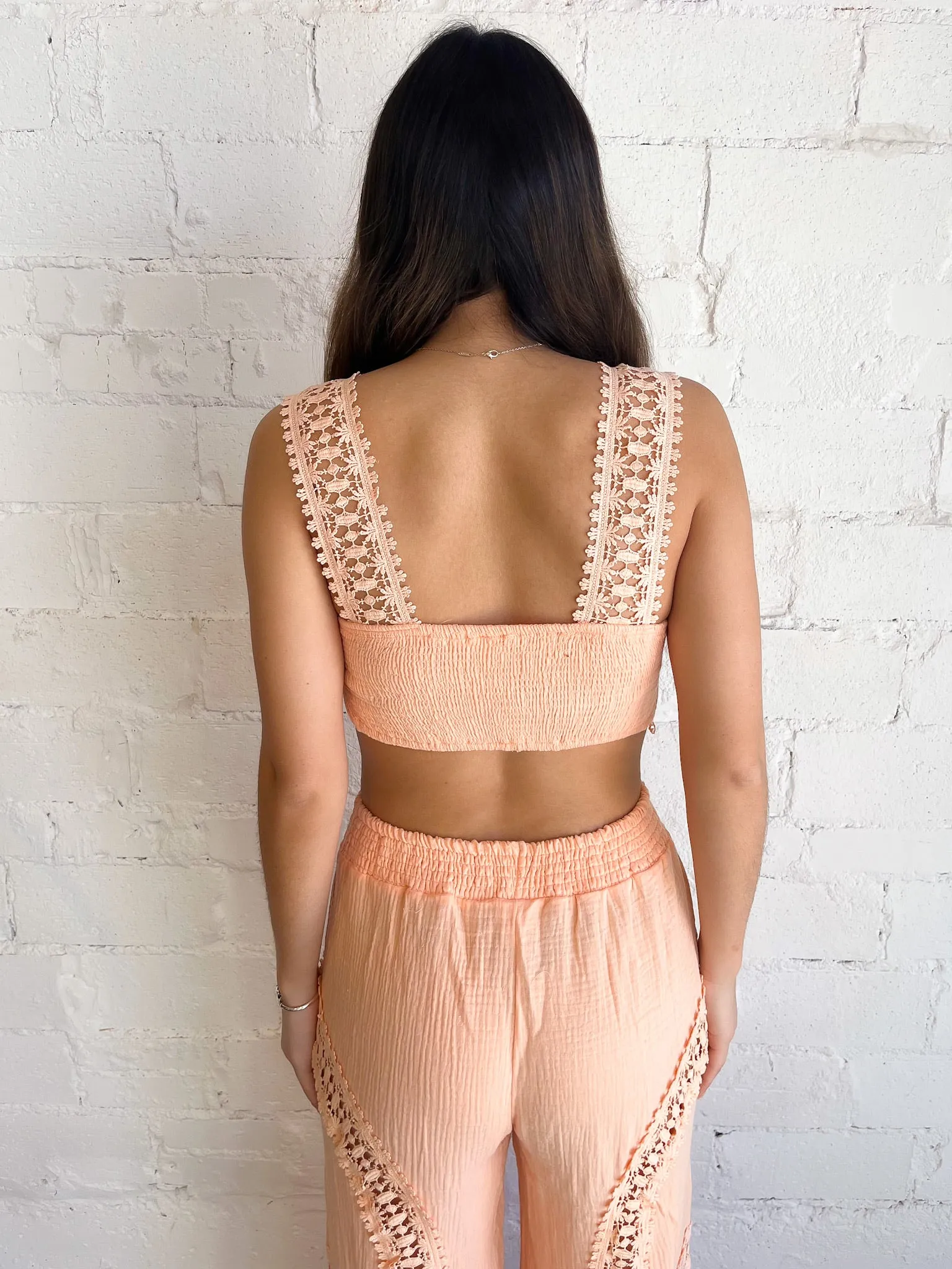 Tropical Peach Gauze Top