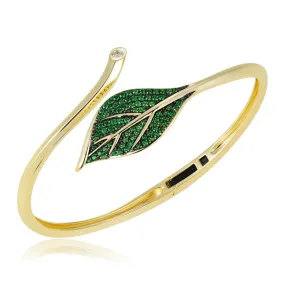 Tsavorite Maile Leaf Bangle