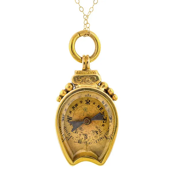 Victorian Horseshoe Compass Necklace