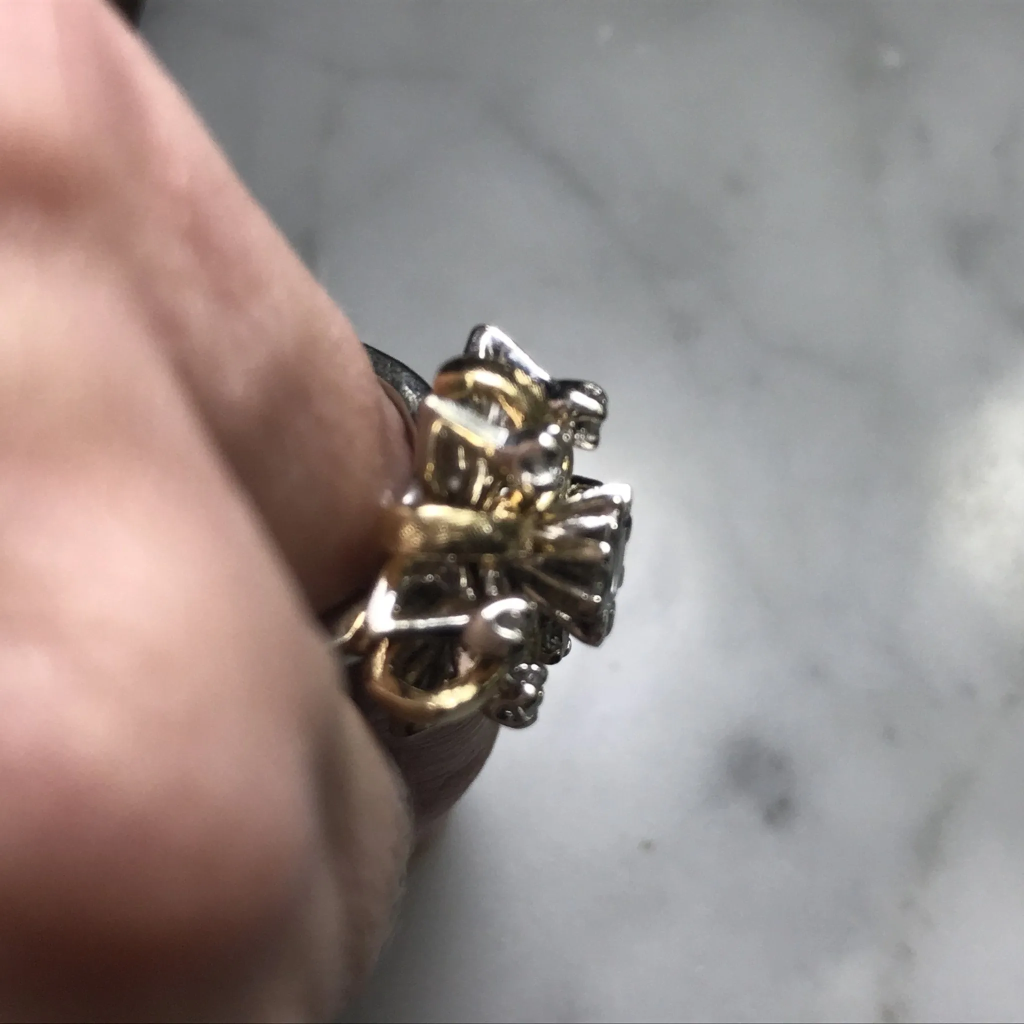 Vintage Diamond Cluster Ring in 14K Gold Starburst Setting. April Birthstone. APPRAISED