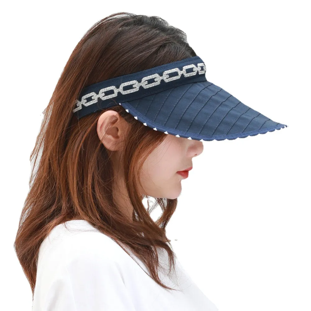 Women Collapsible Summer Shading Empty Top Hat Foldable Dual-use Cap