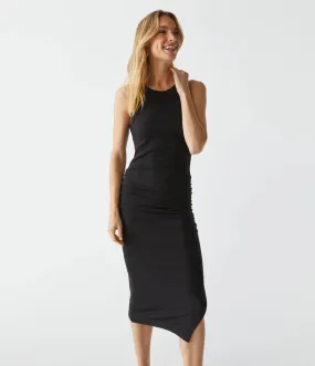 WREN RIBBED MIDI DRESS (BLACK) - MICHAEL STARS