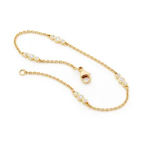 Yellow Gold Bezel Set Diamond Bracelet