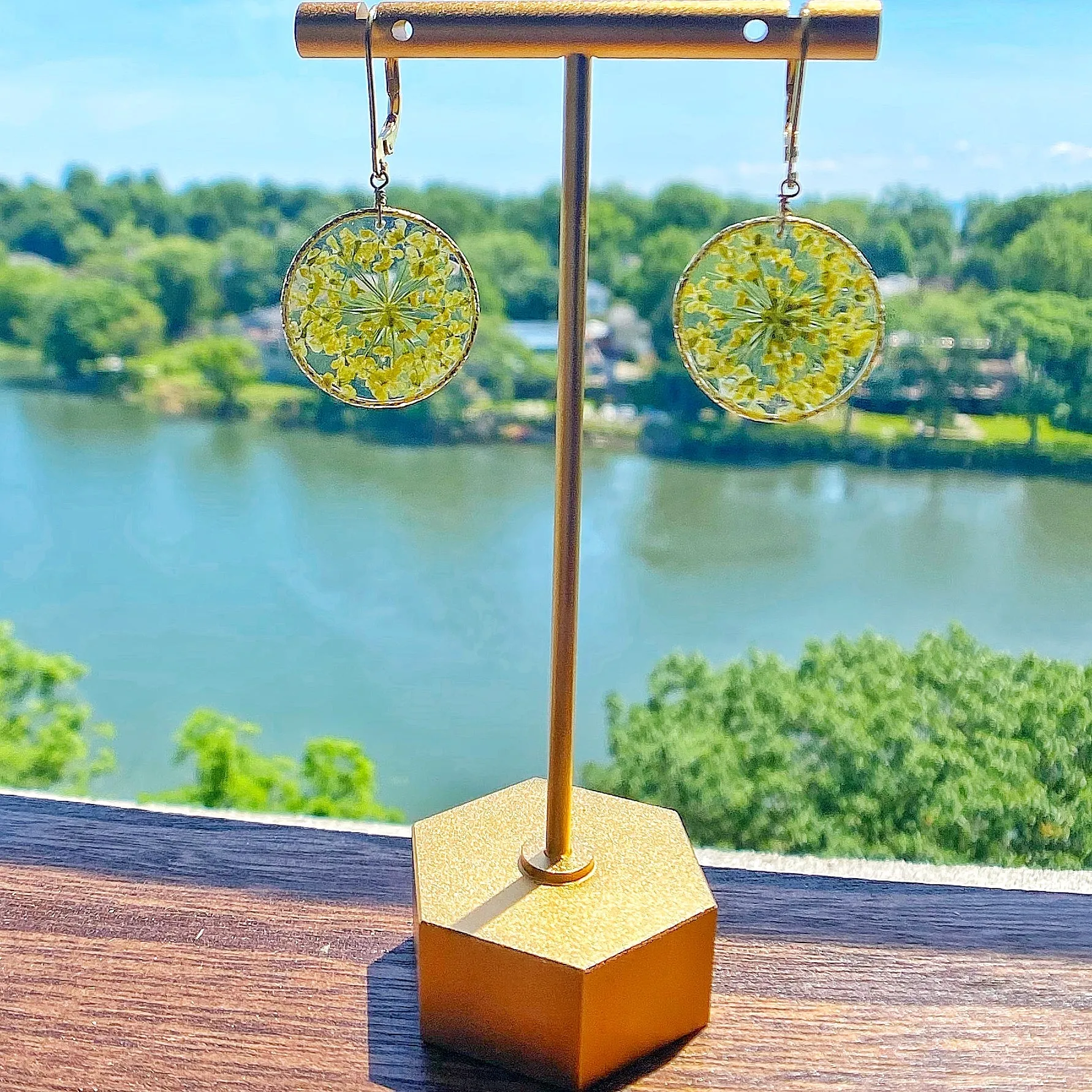 Yellow Queen Anne’s Lace Earrings - BG37