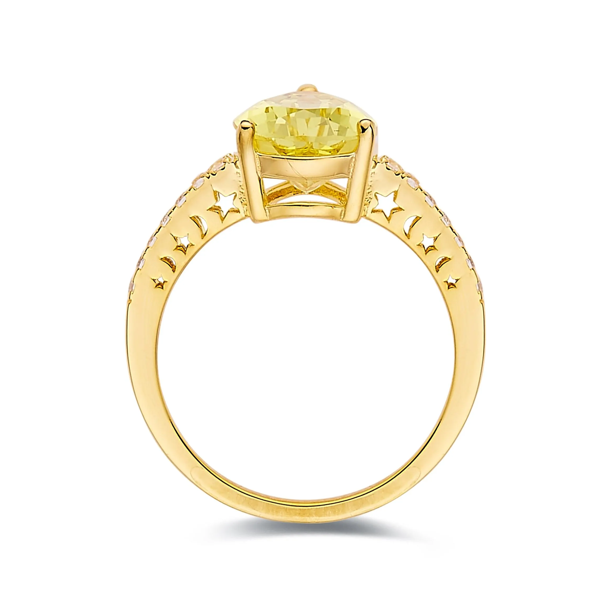 Yellow Sapphire Teardrop Statement Ring