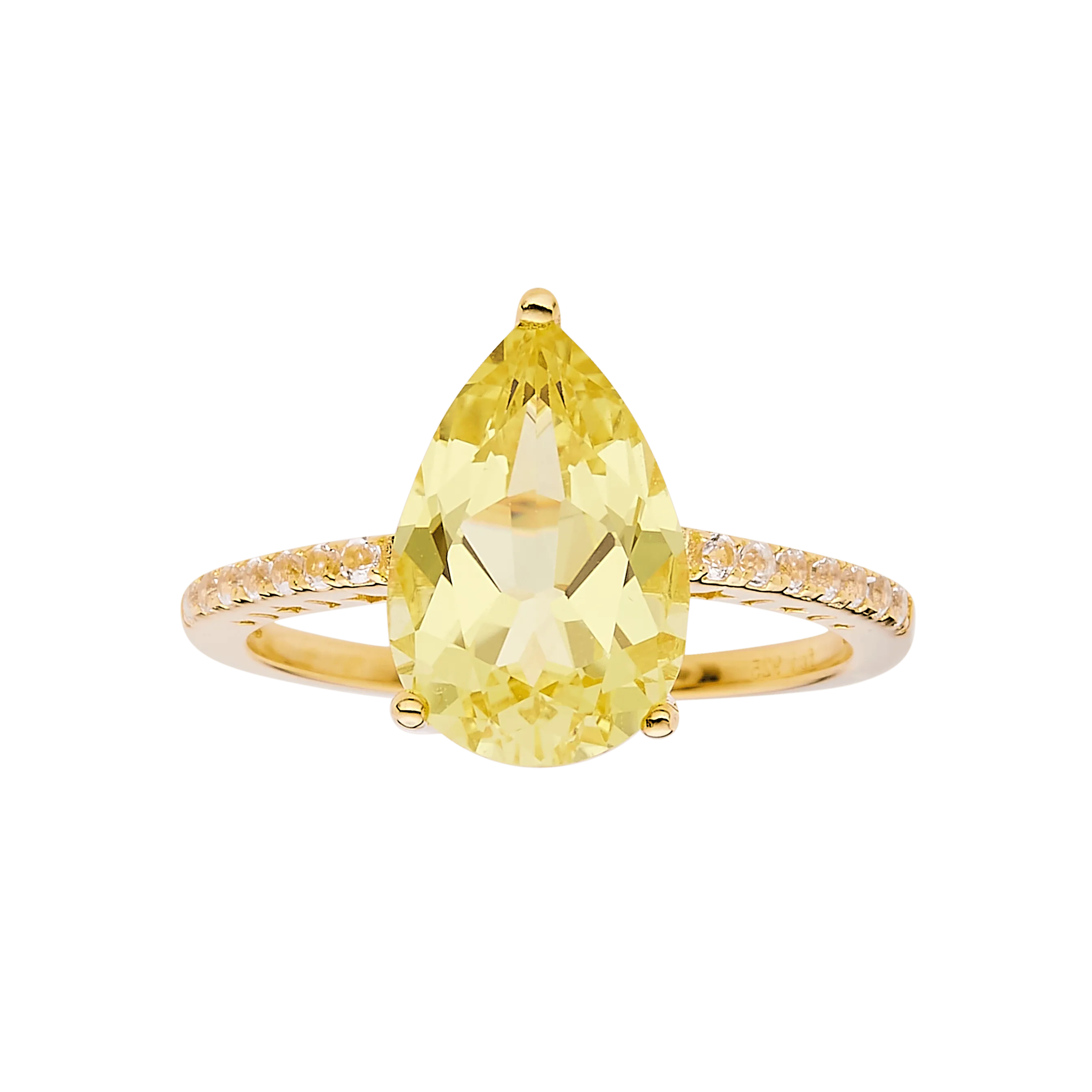 Yellow Sapphire Teardrop Statement Ring